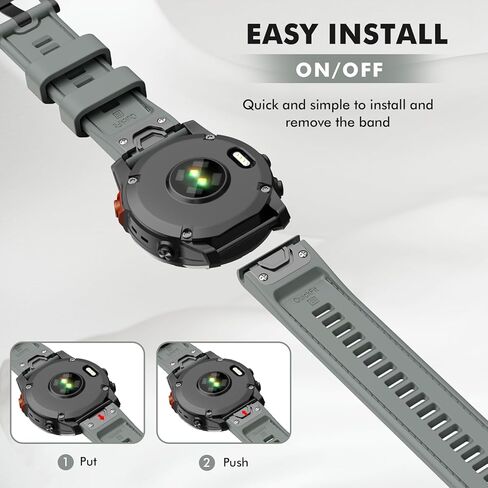 سوار ساعة OVERSTEP QuickFit 22 مم متوافق مع Garmin Fenix ​​E/Fenix ​​8 AMOLED - 47 مم/ Fenix ​​7/ Fenix ​​6/ Fenix ​​5 حزام سيليكون رياضي لساعة Forerunner 935/945/ 955/965 الذكية in Kuwait