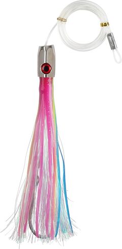 Saltwater Trolling Lures Offshore Big Game Fishing Lures Rigged Circle Hook Bullet Head Squid Skirt Deep Sea Lures for Wahoo Tuna Mahi Marlin Wahoo Shark 6 Colors in Saudi Arabia