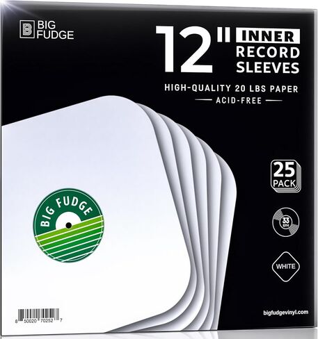 Big Fudge Vinyl Record Outer Sleeves - 100x Crystal Clear LP Album Covers in High-Density Polypropylene - Transparent Protective Cover for 12" Records - 3 mil Thick - Vinyl Record Sleeves in Kuwait