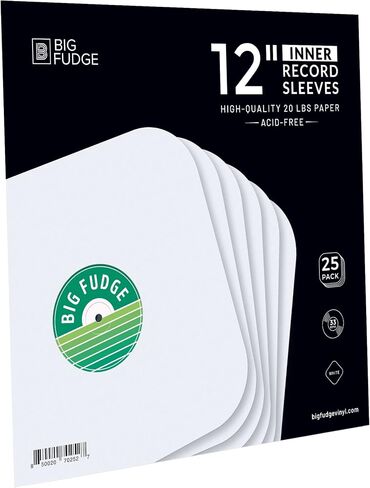 Big Fudge Vinyl Record Outer Sleeves - 100x Crystal Clear LP Album Covers in High-Density Polypropylene - Transparent Protective Cover for 12" Records - 3 mil Thick - Vinyl Record Sleeves in Kuwait