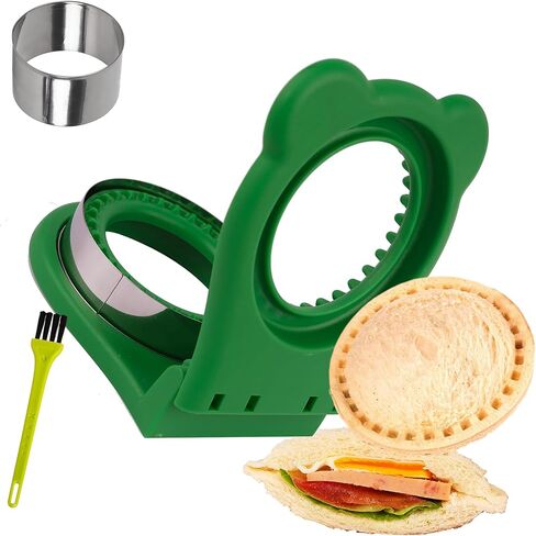 Uncrustable Sandwich Maker Sealer Cutter, Square Shape, Grey | Detachable Design with Cleaning Brush, Sandwich Cutters for Kids Lunch, Crustless Sandwich Cutter, PB&J Uncrustable Maker in Saudi Arabia