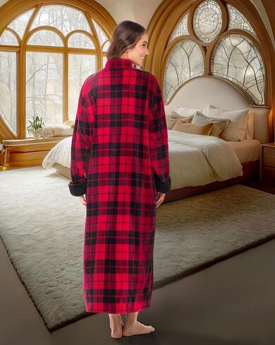 Alexander Del Rossa Long Zip Up Robes for Women, Plush Zipper Robes for Women Plus Size, Housecoats for Women Zipper Front in Saudi Arabia