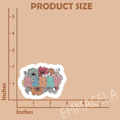 (3Pcs) Retro Floral Nana Sticker Grandma Sticker Perfect for Moms Mimi Nana Grandmother Mother's Day – Waterproof Vinyl Decal for Book Laptop Phones Tumbler Water Bottles, Size 3 x 2.2 Inch in Saudi Arabia