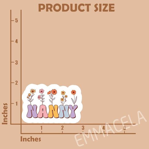 (3Pcs) Retro Floral Nana Sticker Grandma Sticker Perfect for Moms Mimi Nana Grandmother Mother's Day – Waterproof Vinyl Decal for Book Laptop Phones Tumbler Water Bottles, Size 3 x 2.2 Inch in Saudi Arabia