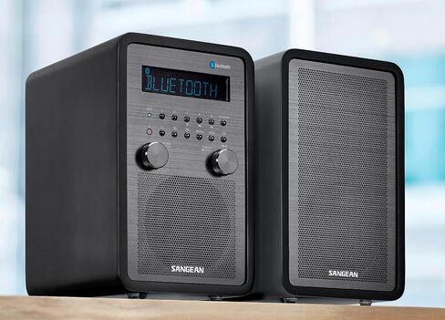Sangean WR-50P AM/FM Bluetooth Wood Cabinet Tabletop Stereo Digital Receiver, Black in Kuwait