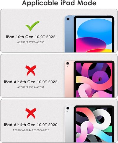 حافظة DTTOCASE الدوارة لجهاز iPad الجيل العاشر 2022، غطاء جلدي قابل للطي لجهاز iPad مقاس 10.9 بوصات مع حامل أقلام رصاص، وحامل حماية دوار 360 درجة، وشريط إغلاق - أصفر in Saudi Arabia