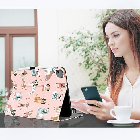 for iPad Air 13 Inch Case Floral, for iPad Air Case 13 Inch, for iPad Pro 12.9 6th/5th/4th/3rd Generation Case Pencil Holder/Hand Strap/Pocket/Anti-Skid Stripes, Auto Wake/Sleep, Black Flower in Saudi Arabia