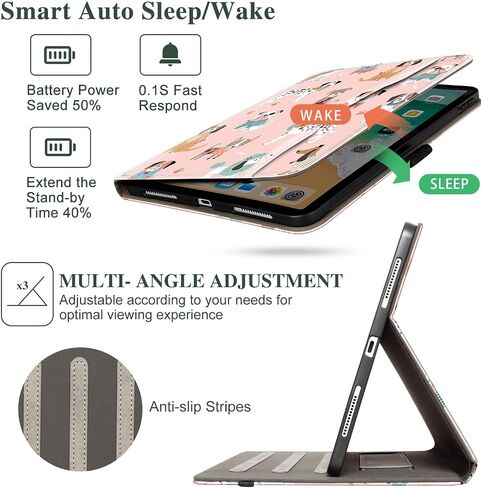 for iPad Air 13 Inch Case Floral, for iPad Air Case 13 Inch, for iPad Pro 12.9 6th/5th/4th/3rd Generation Case Pencil Holder/Hand Strap/Pocket/Anti-Skid Stripes, Auto Wake/Sleep, Black Flower in Saudi Arabia
