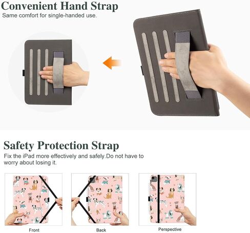 for iPad Air 13 Inch Case Floral, for iPad Air Case 13 Inch, for iPad Pro 12.9 6th/5th/4th/3rd Generation Case Pencil Holder/Hand Strap/Pocket/Anti-Skid Stripes, Auto Wake/Sleep, Black Flower in Saudi Arabia