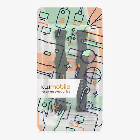 kwmobile Straps Compatible with Xiaomi Redmi Watch 3 Active Straps - 2X Replacement Silicone Watch Bands - Black/Dark Green in Kuwait