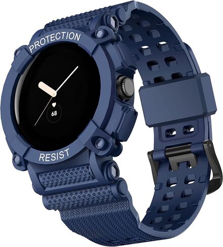 Compatible With Google Pixel Watch 3 41 mm/Pixel Watch 2/1 Bands with Bumper Case, Sport Replacement Strap Bulid-in Rugged Protective Cover Accessories for Men Women in Saudi Arabia