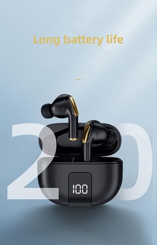 J68 True سماعات أذن لاسلكية بلوتوث 5.2 سماعات تشغيل 60 ساعة IPX5 سماعات ستيريو مقاومة للماء داخل الأذن ميكروفون مدمج سماعة إلغاء الضوضاء العميقة العميقة (أسود) in Saudi Arabia