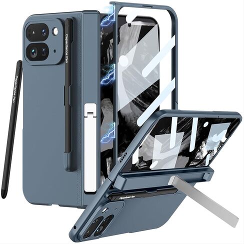 NINKI for Google Pixel 9 Pro Fold Case with Stylus Pen Holder & S Pen, Kickstand Screen Protector Case for Pixel Fold 9 Pro Case Pixel Pro 9 Fold Phone Case for Google Pixel 9 Pro Fold 5G Case Black in Saudi Arabia
