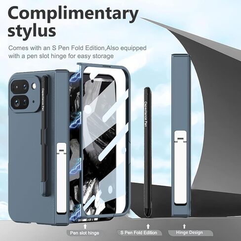 NINKI for Google Pixel 9 Pro Fold Case with Stylus Pen Holder & S Pen, Kickstand Screen Protector Case for Pixel Fold 9 Pro Case Pixel Pro 9 Fold Phone Case for Google Pixel 9 Pro Fold 5G Case Black in Saudi Arabia