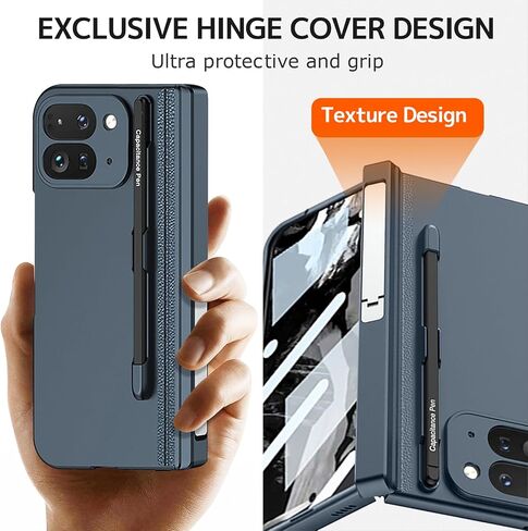 NINKI for Google Pixel 9 Pro Fold Case with Stylus Pen Holder & S Pen, Kickstand Screen Protector Case for Pixel Fold 9 Pro Case Pixel Pro 9 Fold Phone Case for Google Pixel 9 Pro Fold 5G Case Black in Saudi Arabia