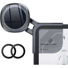 Phone Mount for Tesla Model 3/Y, Phone Holder Wireless Recharge Super Magnet with 3M, Multiple 360° Rotation Adjustment, Suitable for iPhone 15 14 13 12 Pro Max Mini