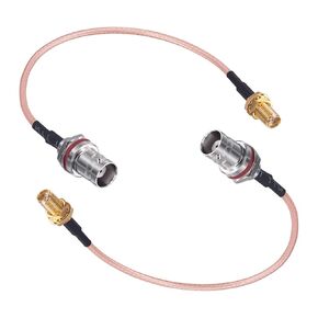 6 Inch BNC Female to SMA Female Connectors 2 Pcs RG316 Jumper Coaxial Cable with BNC to SMA Female Adapter Low Loss RF Coax Cable Antenna Extensor for Radio Scanner Ham Radio Transceiver