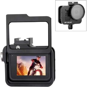 PULUZ for GoPro HERO8 Black CNC Aluminum Alloy Housing Shell Case Protective Cage with Insurance Frame & 52mm UV Lens for GoPro HERO8 Black