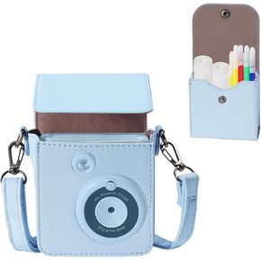 Portable Camera Case for ESOXOFFORE Instant Camera with Pouch in Same Colour for USB Cable and Coloured Pencils (Box Only) (Pink)