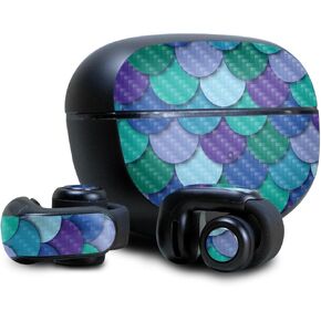 Carbon Fiber Headphone Skin Compatible with Bose Ultra Open Earbuds - Blue Scales - Premium 3M Vinyl Protective Wrap Decal Cover - Easy to Apply | Crafted in The USA by MightySkins