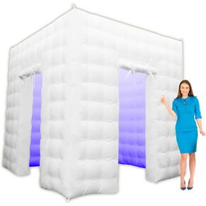 Inflatable Photo Booth Enclosure，2 Doors Black 8.2x8.2x8.2Ft,Inflatable Photo Booth Built-in LED Light Strip and Blower for Party Wedding Event in Kuwait