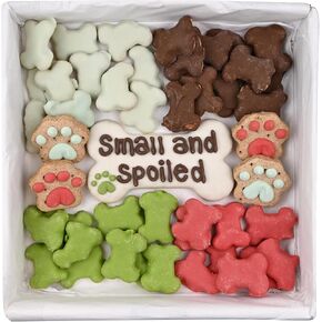Wufers Small Dog Spoiled Dog Cookie Box | Dog Treats for Small Dogs | Handmade Hand-Decorated Dog Treats | Dog Gift Box Made with Locally Sourced Ingredients | Small Dog