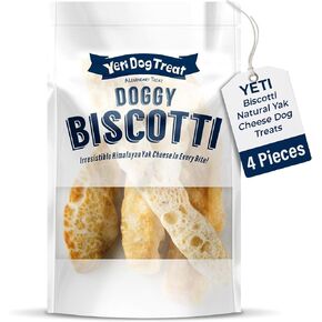 Yeti Biscotti Natural Yak Cheese Dog Treats, 4 Pieces