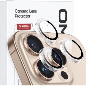 OMOTON Camera Lens Protector for iPhone 16 Pro Max/16 Pro, Ultra-thin Individual Lens Protectors, High-definition Photos, Ultra-thin Aluminum Metal Ring, Easy Installation, 2 Set