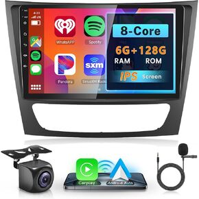 8 Core 6G+128G Carplay Radio for Mercedes Benz E Class W211 E200 CLS E320 E500 E350 W219 2002-2010, Rimoody Android 13 Car Stereo 9'' Touchscreen GPS WiFi DSP-36 BT/FM/RDS59-UI Themes Camera