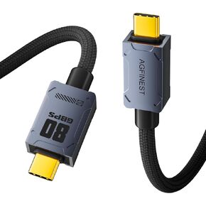 USB 4 Cable for Thunderbolt 5 Cable 3.94FT, 80Gbps Data Sync up to 120Gbps Bandwidth Boost, 240W Fast Charge, 8K/6K/5K@60Hz USB C Thunderbolt 4 Cable Compatible for MacBook iPhone16 iPad Docking SSD