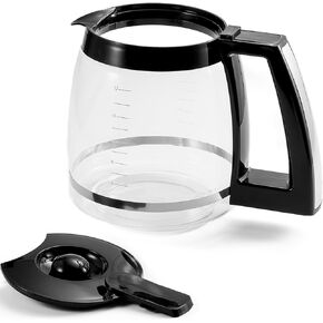 12-Cup Replacement Glass Carafe Compatible with Cuisinart Coffee Maker, 12 Cup Coffee Pot Replacement for Cuisinart, Models DCC-1100BK, DCC-1200PRC, DCC-2650, DGB500BK
