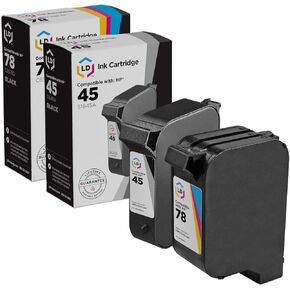 LD Products Remanufactured Ink Cartridge Replacements for HP 45 & 78 (1 Black, 1 Color, 2-Pack) for use in DeskJet: 990cxi 990cse 995 995C 995ck | Fax: 1220 & 1220xi | OfficeJet: G55 G55xi G85 & G85xi