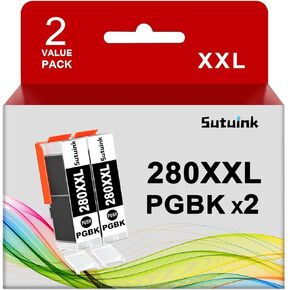 PGI-280XXL Compatible PGBK Ink Cartridges Replacement for Canon 280 XXL Black Ink Work for Pixma TR8620 TR8600 TS9120 TS9500 TR8520 TR7520 TS8320 TS6220 TR8622 TR8622a TS6120 TS8322 Printer (2 Pack)