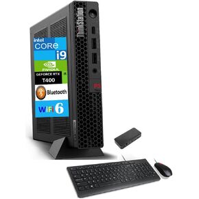Lenovo ThinkStation P3 Tiny Workstation Mini Desktop (Intel i9-13900T vPro, T400 4GB, 64GB DDR5, 2x2TB SSD R0 (4TB), WiFi 6, Bluetooth 5.2, Win 11 Pro) w/USB-C Dock