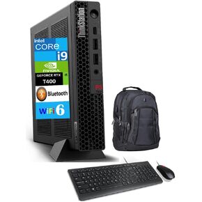 Lenovo ThinkStation P3 Tiny Workstation Mini Desktop (Intel i9-13900T vPro, T400 4GB, 32GB DDR5, 4TB PCIe SSD, WiFi 6, Bluetooth 5.2, Win 11 Pro) w/Premium Backpack