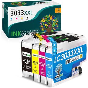 Kingjet Compatible LC3033XXL Ink Cartridges Replacement for Brother LC3033 BK/C/M/Y Ink Cartridges LC3035 Work with Brother MFC-J805DW MFC-J995DW MFC-J805DW XL MFC-J995DW XL Printer,4 Pack