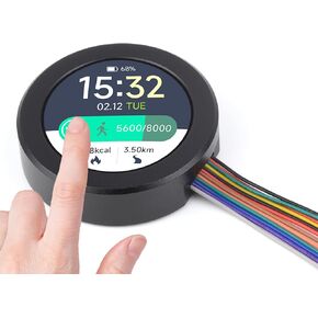 RP2040 Microcontroller Development Board with 1.28inch Round Touch LCD 240×240 Pixel IPS Display 65K RGB Color with CNC Metal Case, Accelerometer and Gyroscope Sensor, Type-C Connector