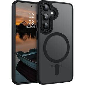 حافظة GUAGUA لهاتف Samsung Galaxy A54 متوافقة مع MagSafe Galaxy A54 حافظة مغناطيسية نحيفة شفافة غير لامعة ذات ملمس جلدي مقاوم للصدمات ومضادة للخدش لهاتف Samsung Galaxy A54 5G 6.4 بوصة، أسود in Kuwait