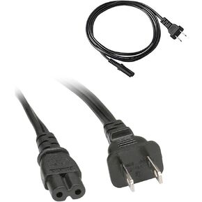 6-Foot Computer Monitor TV Electronics Accessory USA 2 Prong 120V-300V 6A 18 AWG Power Cord Molex Cable ETL Listed Certified - Black New