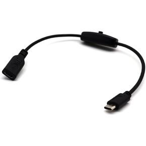 Type C Male to Female USB Switch Cable, C Type USB 3.1 Extension Cables 22AWG 3A 30V with on or Off Switch Push-in Key Switch Cable(0.3m) in Kuwait