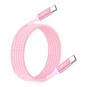 100W USB-C to USB-C Long Charging Cable 10FT 2Pack,Type-C Fast Charge Nylon Braided Cord for Apple-iPhone 15,Sam Sung Galaxy S22/S21,MacBook Pro,iPad Mini 6,iPad Air 5 4,Google Pixel 6,PS5 Controller