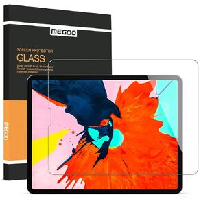 Megoo Screen Protector for iPad Pro 12.9 Inch(2018 Release), Perfect Fit/Easy Installation/ 9H Hardness/HD Clear Tempered Glass Screen - Face ID and Apple Pencil Compatible