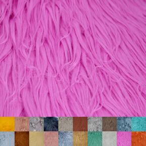 Texco Inc Mongolian Faux Fur-Christmas Fuzzy-Fabric by The Yard-Fluffy, Shaggy Mohair-for Costumes, Plush Toys, Apparel, Clothing, Decoration, and Gnome Beard Miniature, Baby Blue 20"x36"