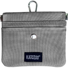 Dog Treat Pouch – Self-Closing, Easy Access, Waterproof Oxford Fabric, Carabiner Clip & Front Pocket for Essentials (Grey)