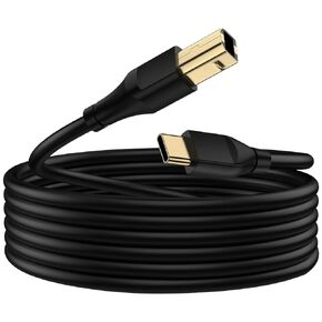 USB B to USB C Printer Cable 10FT, Type B to C Scanner Printer USB Cable Midi Cable for MacBook Pro Air,HP,iPad Pro,Dell,Audio Interface,Midi Keyboard,DJ Controller for iPhone 16 Pro Max,Samsung S24