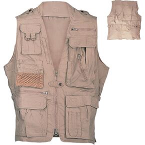 Humvee Safari Photography Vest For Men, Women, Unisex - Vest for Hunting, Fishing, Camping, Travel, Hiking, Outdoor - 100% Cotton, Khaki, Large, Christmas Gift in Saudi Arabia