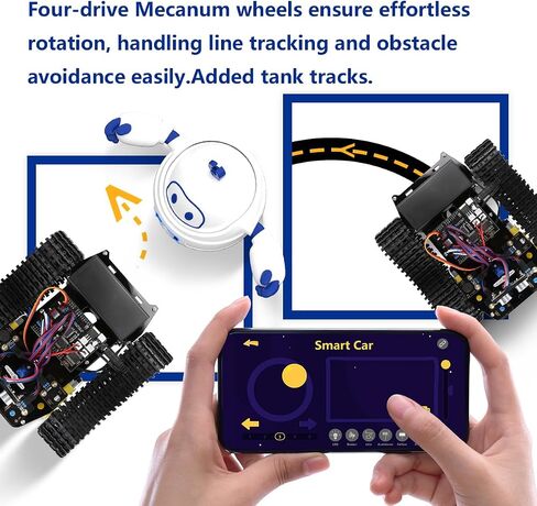 Smart Robot Camera Car Kit, 4WD Remote Control Car Compatible with Arduino IDE, Electronic Programming Project/STEM Education/Science Coding Kit for 12+ Teens & Adults Unique Gifts in Saudi Arabia