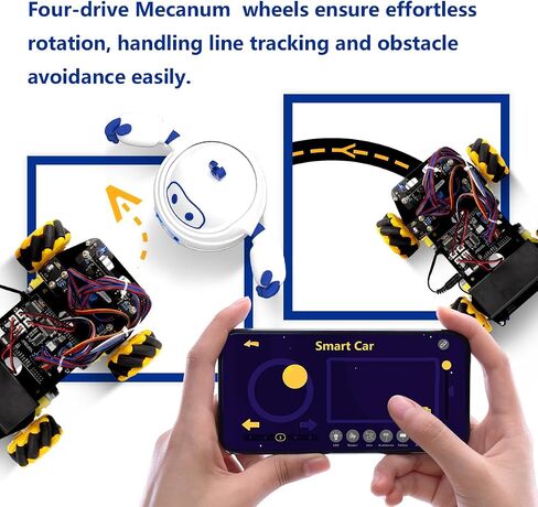 Smart Robot Camera Car Kit, 4WD Remote Control Car Compatible with Arduino IDE, Electronic Programming Project/STEM Education/Science Coding Kit for 12+ Teens & Adults Unique Gifts in Saudi Arabia