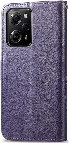 Wallet Phone Case for Xiaomi Poco X5 Pro, Case for Redmi Note 12 Pro 5G,Four Leaf Clover Pattern PU Leather Holster Case for Xiaomi Poco X5 Pro/Redmi Note 12 Pro 5G, SYC Purple in Saudi Arabia