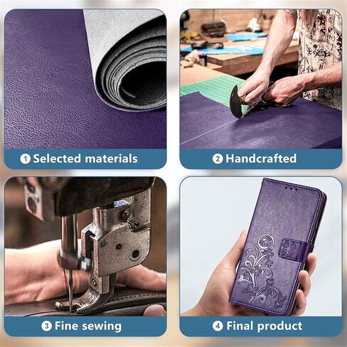 Wallet Phone Case for Xiaomi Poco X5 Pro, Case for Redmi Note 12 Pro 5G,Four Leaf Clover Pattern PU Leather Holster Case for Xiaomi Poco X5 Pro/Redmi Note 12 Pro 5G, SYC Purple in Saudi Arabia